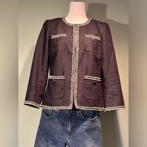 Talbots black denim jacket Size 6